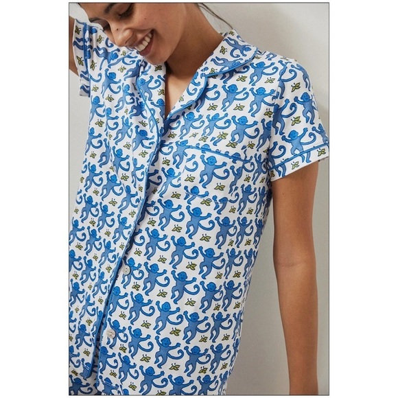 ROLLER Rabbit Blue Monkey Short Polo Pajamas - Picture 2 of 7